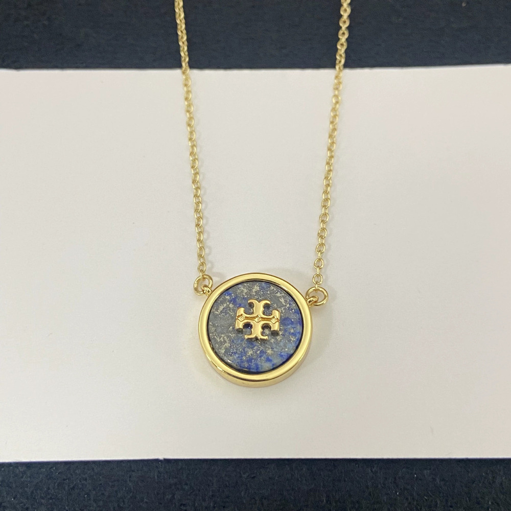 Tory Burch Inlaid Geometric Letter Necklace